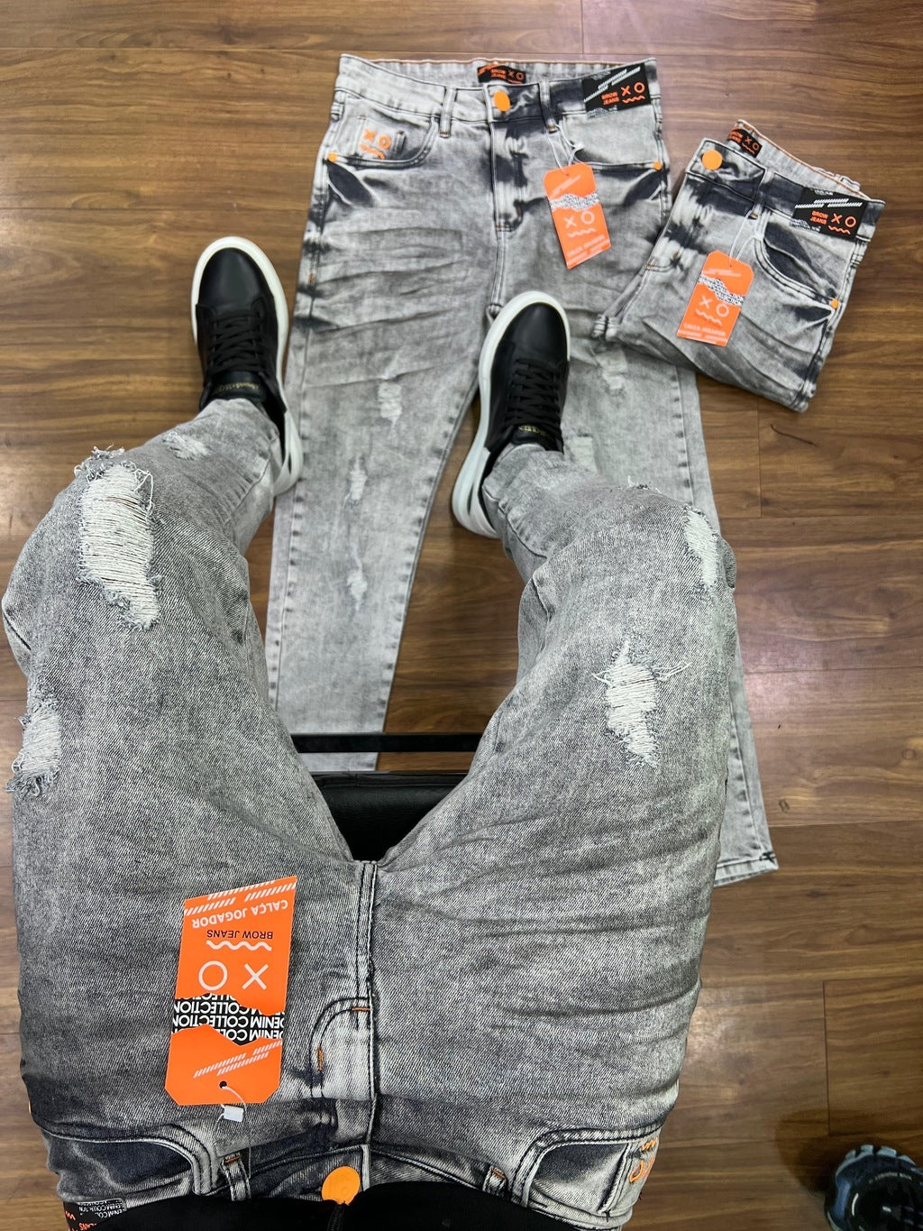 Calça Jogador Cinza Brow Jeans - 01