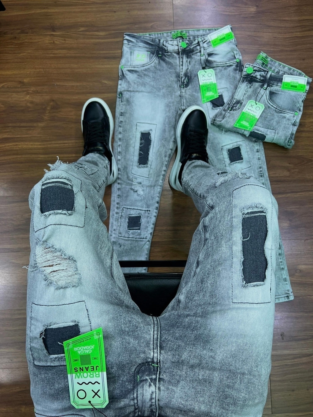 Calça Jogador Cinza Brow Jeans - 113