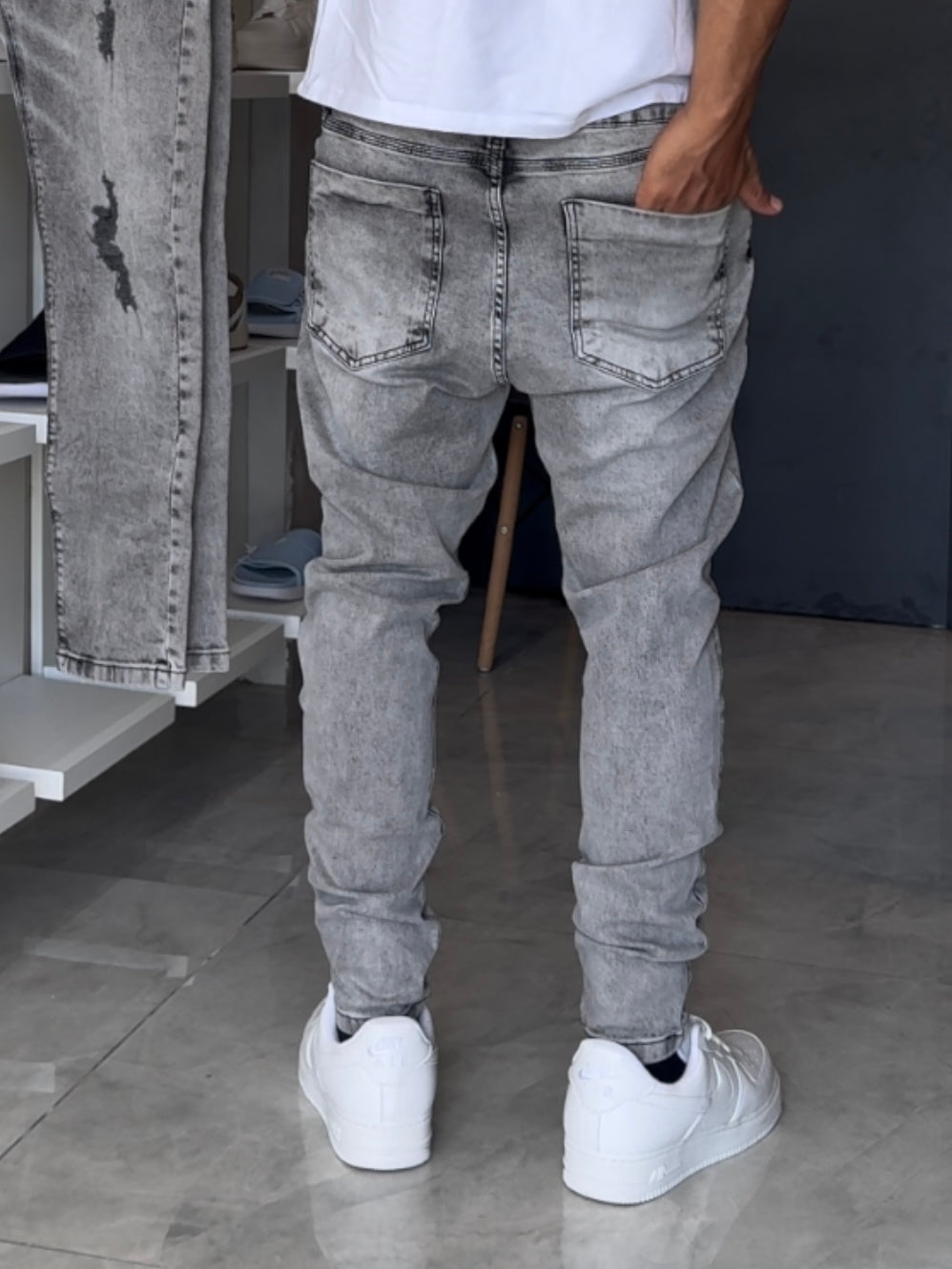 Calça Jogador Cinza Brow Jeans - 05