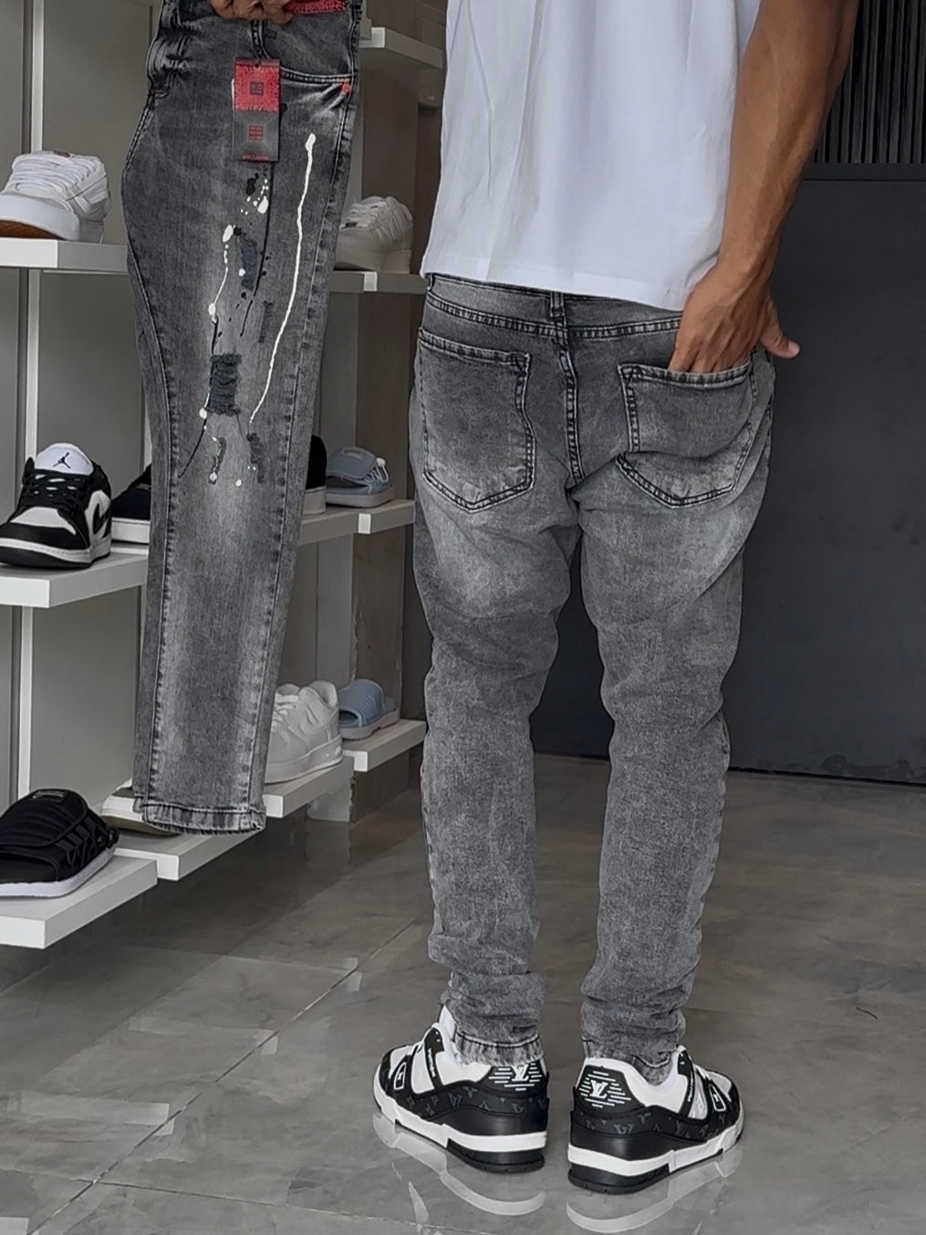 Calça Jogador Cinza Brow Jeans - 037