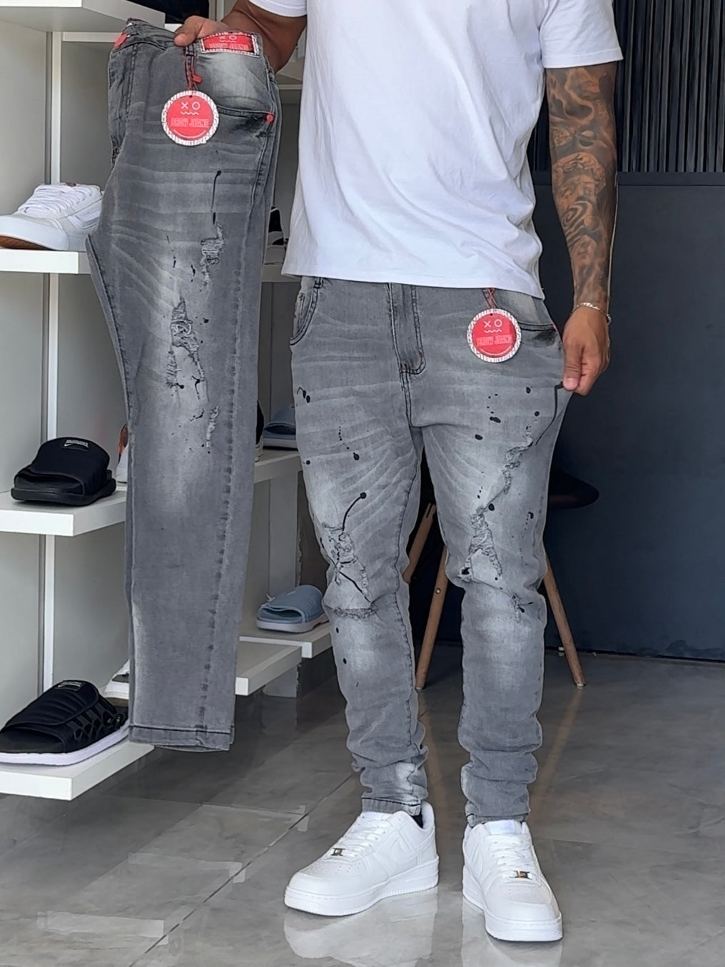 Calça Jogador Cinza Brow Jeans - 110