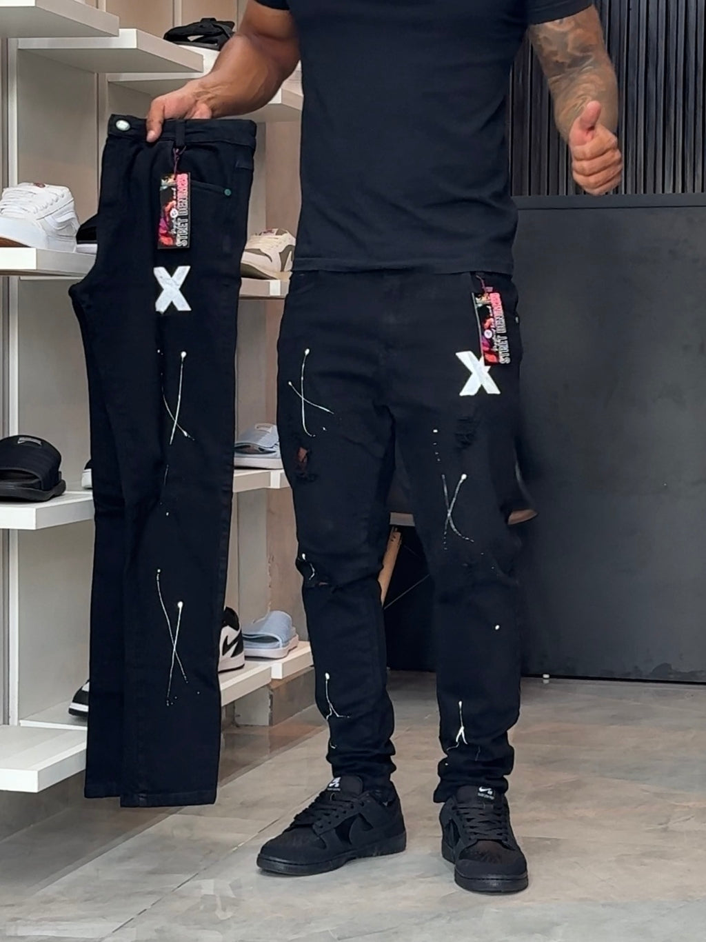 Calça Jogador Preta Street Denim - 469