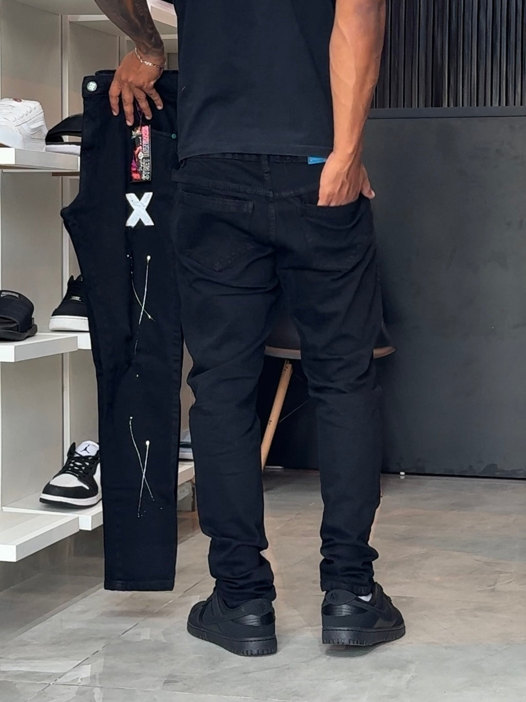 Calça Jogador Preta Street Denim - 469