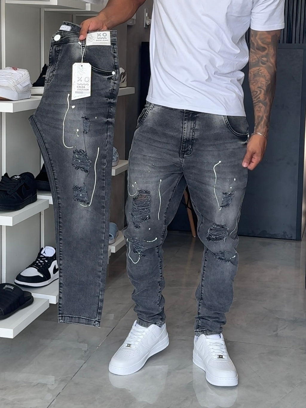 Calça Jogador Cinza Brow Jeans - 02