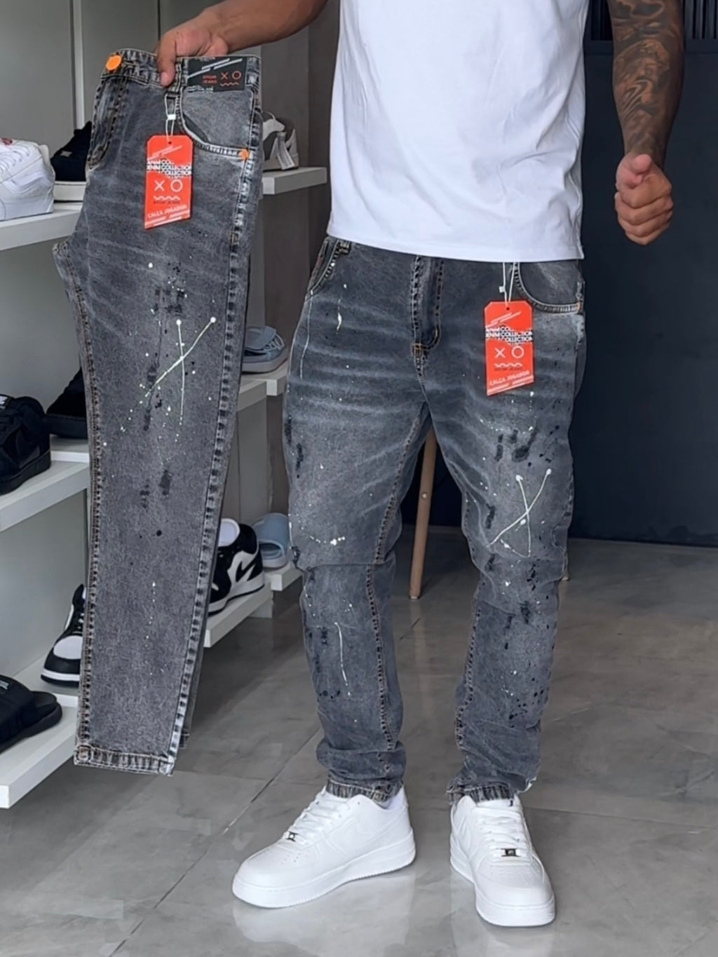 Calça Jogador Cinza Brow Jeans - 077