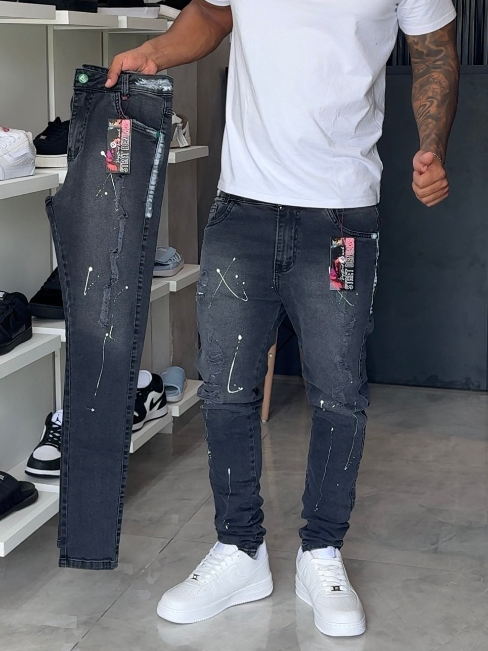 Calça Jogador Cinza Street Denim - 367