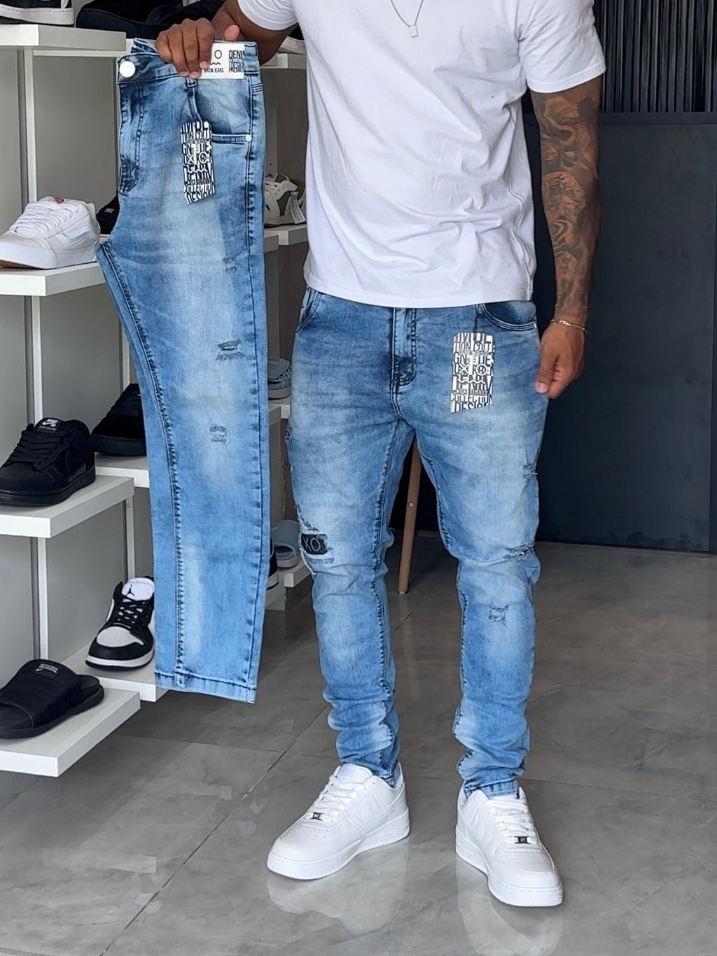 Calça Jogador Azul Brow Jeans - 047