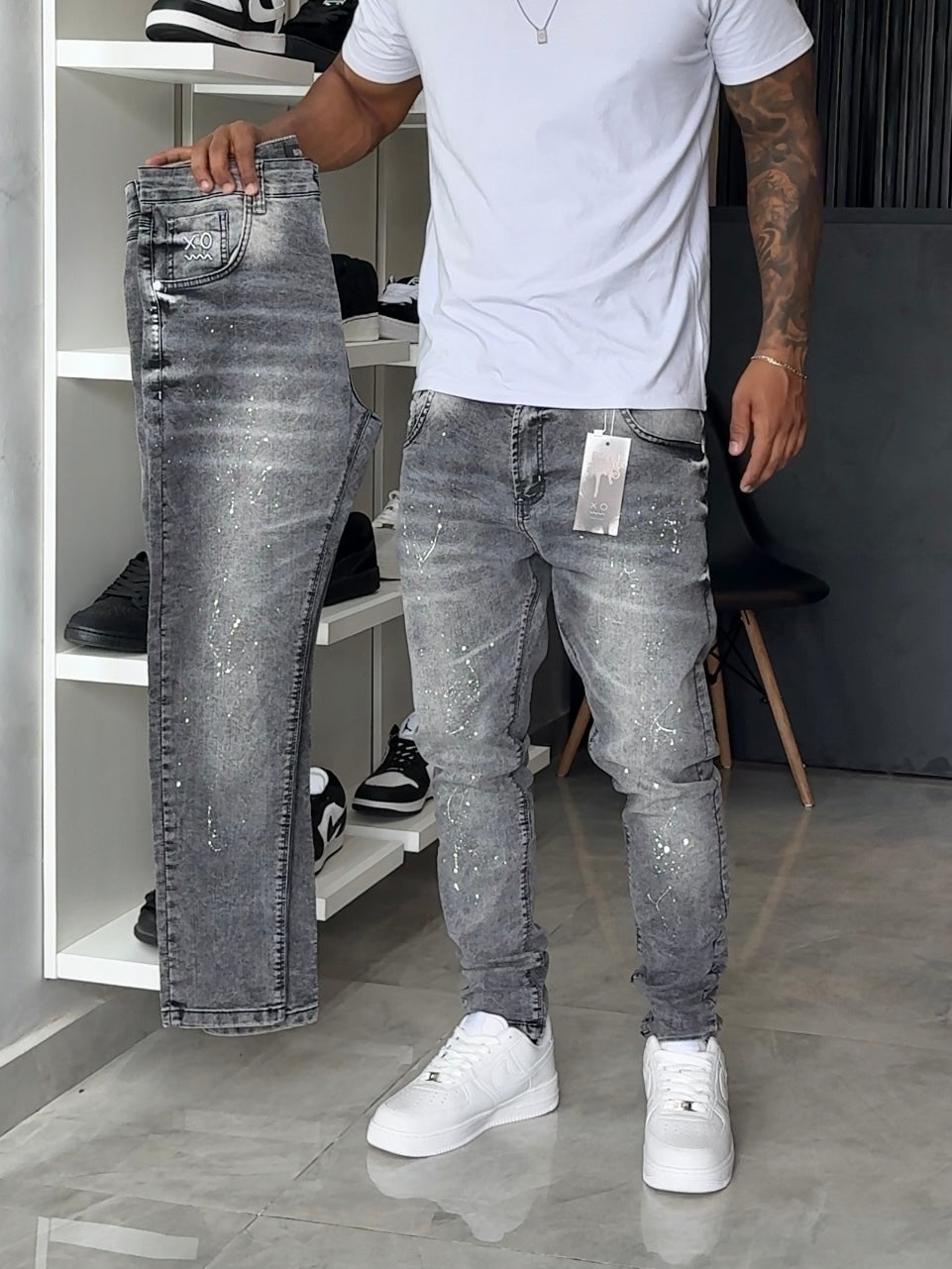 Calça Jogador Cinza Brow Jeans - 166