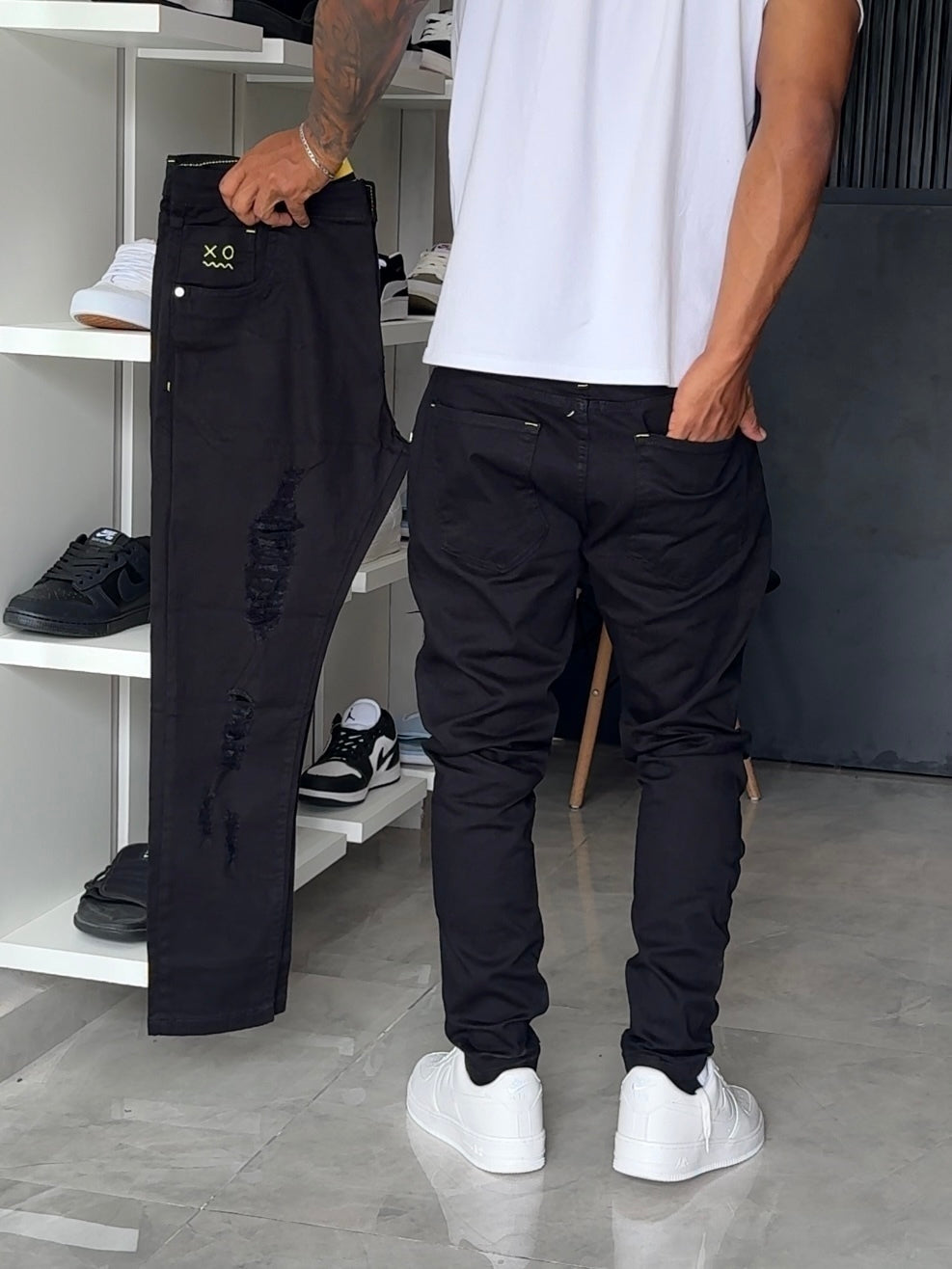 Calça Jogador Preta Brow Jeans - 222