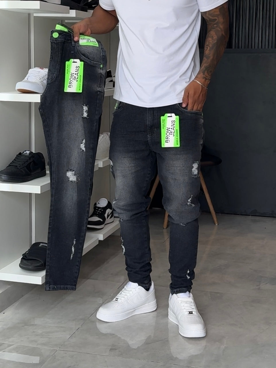 Calça Jogador Preta Brow Jeans - 243