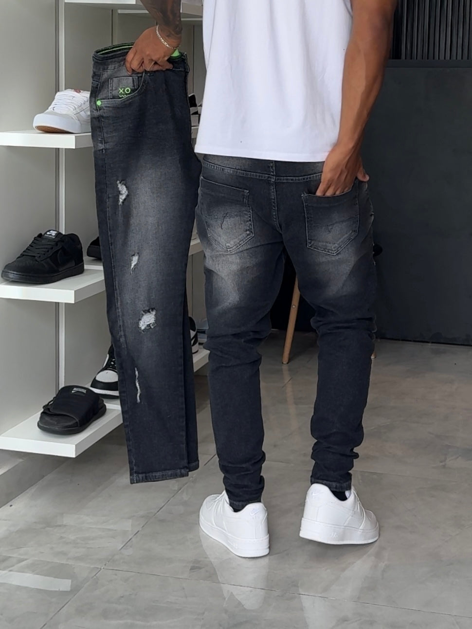 Calça Jogador Preta Brow Jeans - 243