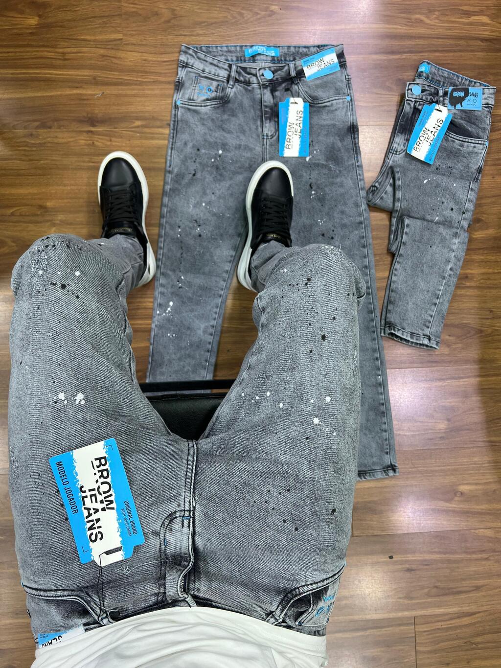 Calça Jogador Cinza Brow Jeans - 433