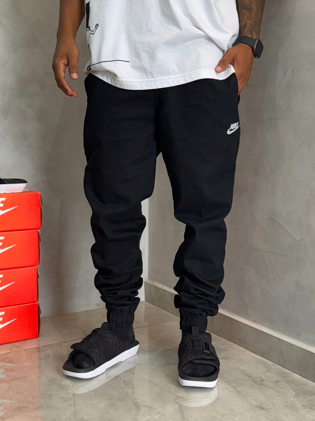 Calça Preta Jogger NK - 007
