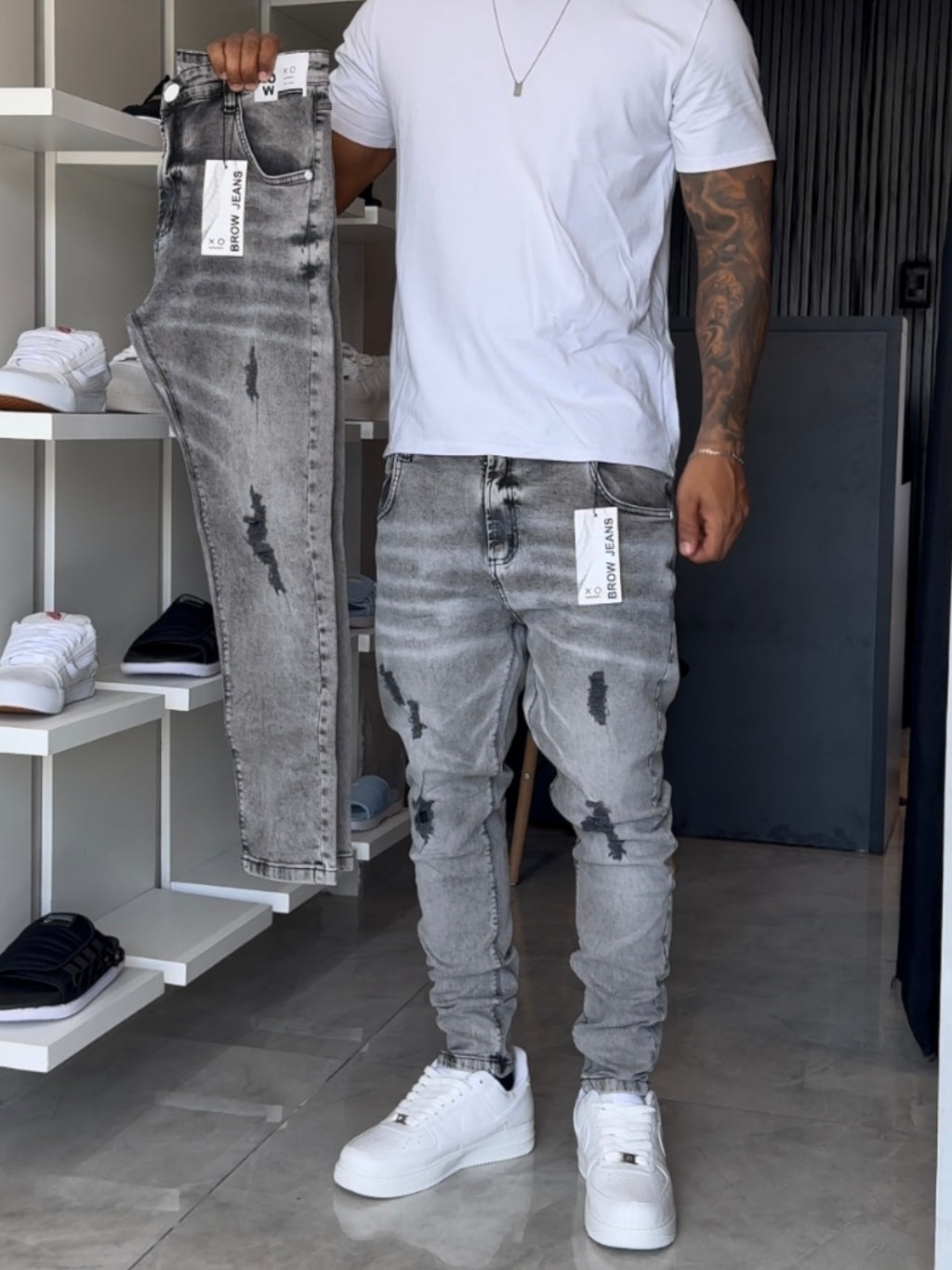 Calça Jogador Cinza Brow Jeans - 05