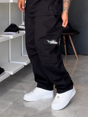 Calça Cargo Reta Trip Side - Preta