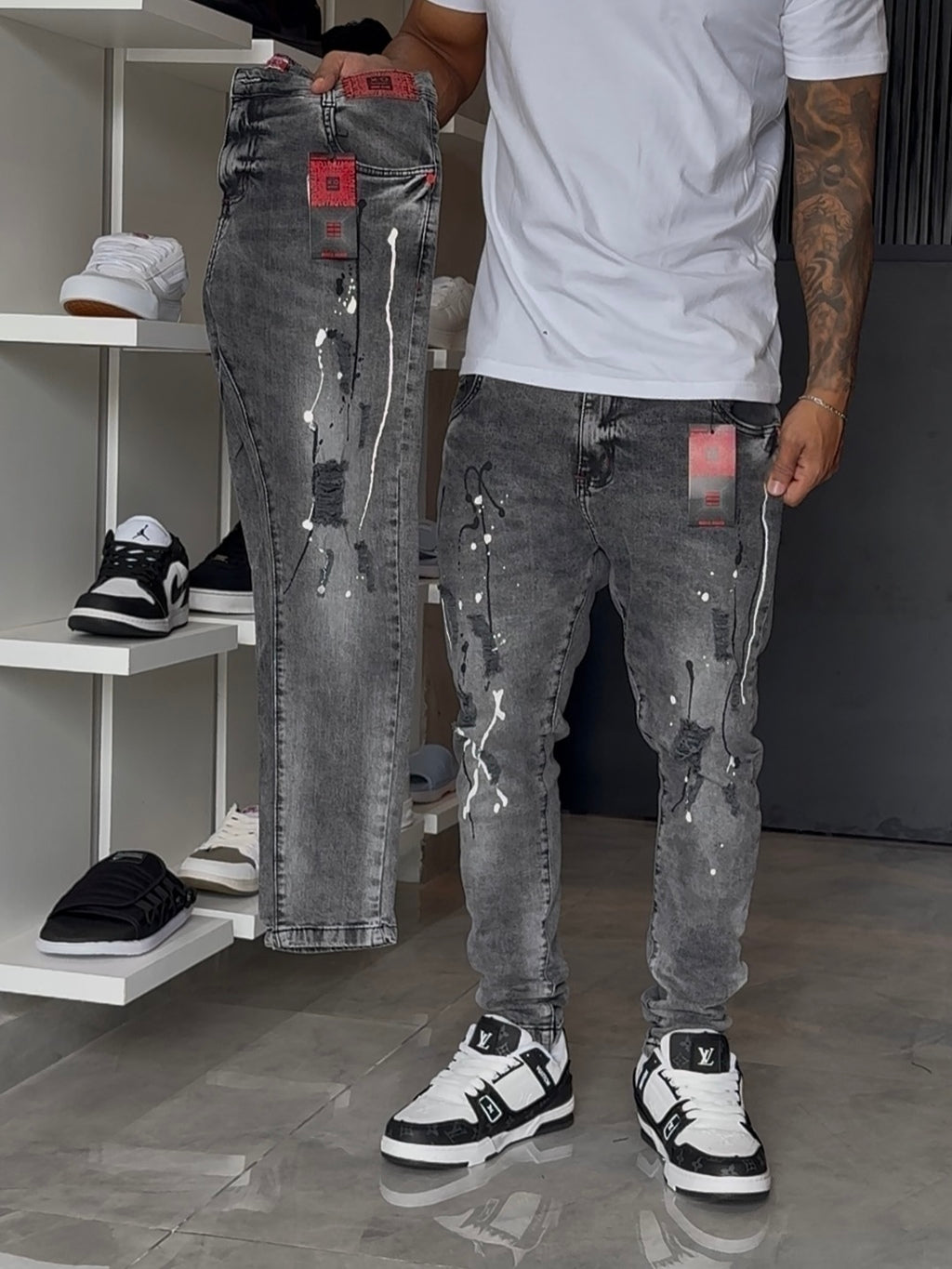Calça Jogador Cinza Brow Jeans - 037
