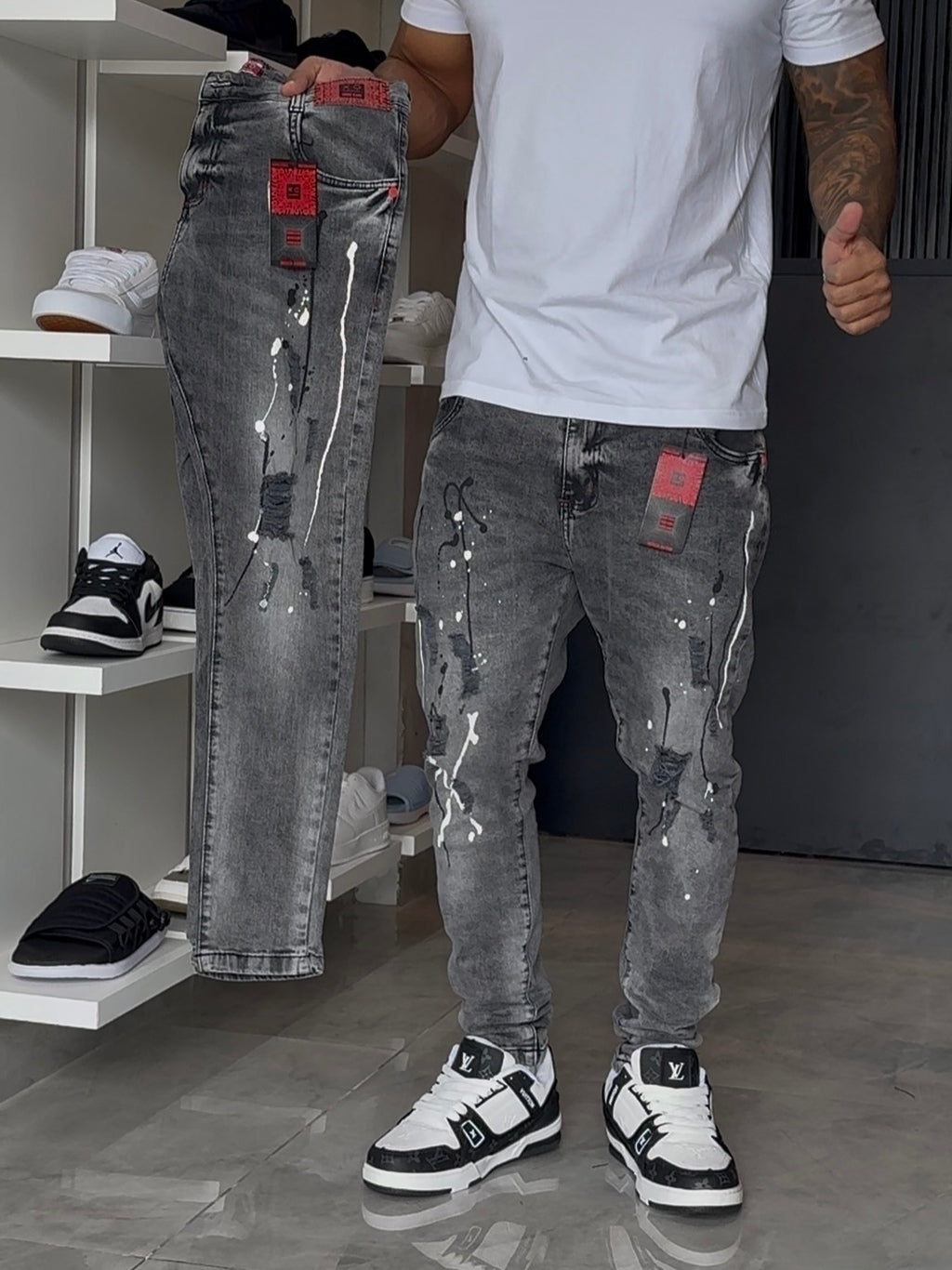 Calça Jogador Cinza Brow Jeans - 037