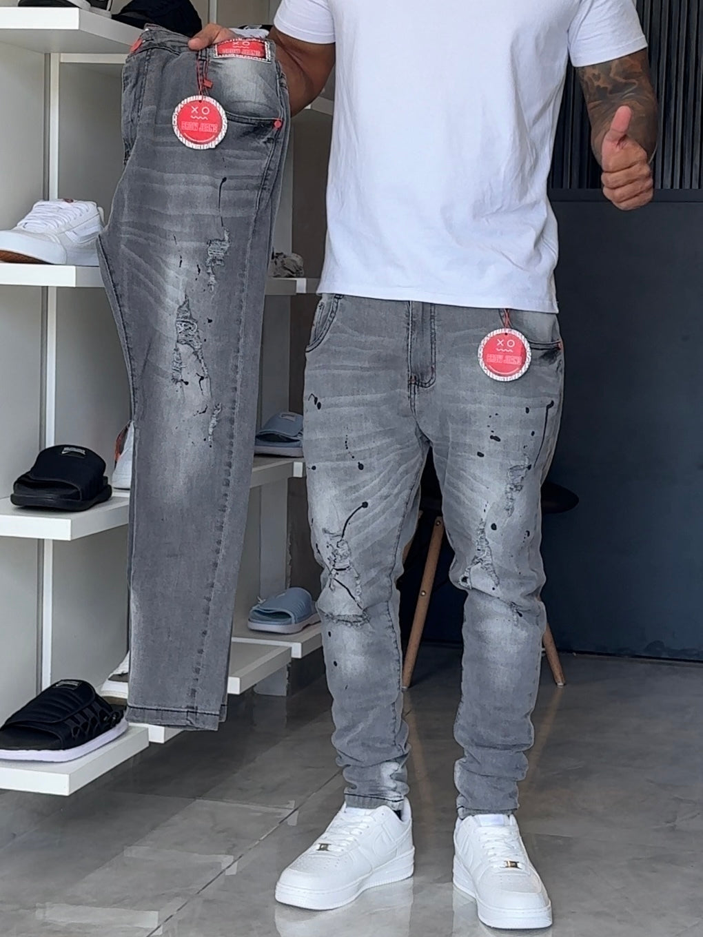 Calça Jogador Cinza Brow Jeans - 110
