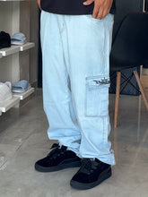 Calça Cargo Jeans Trip Side - Azul