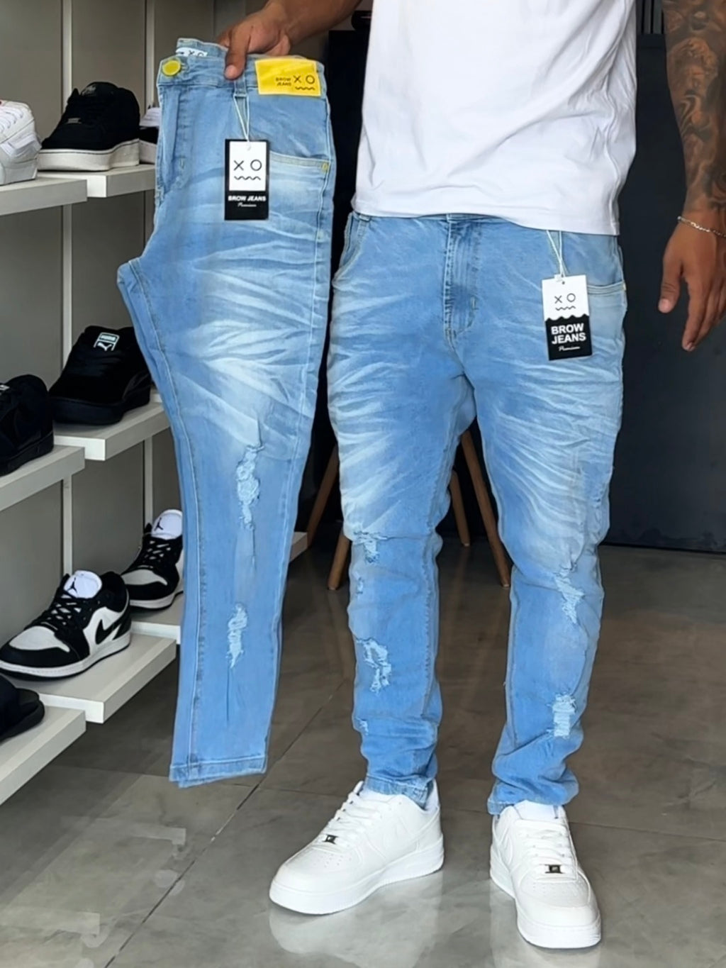 Calça Jogador Azul Brow Jeans - 159