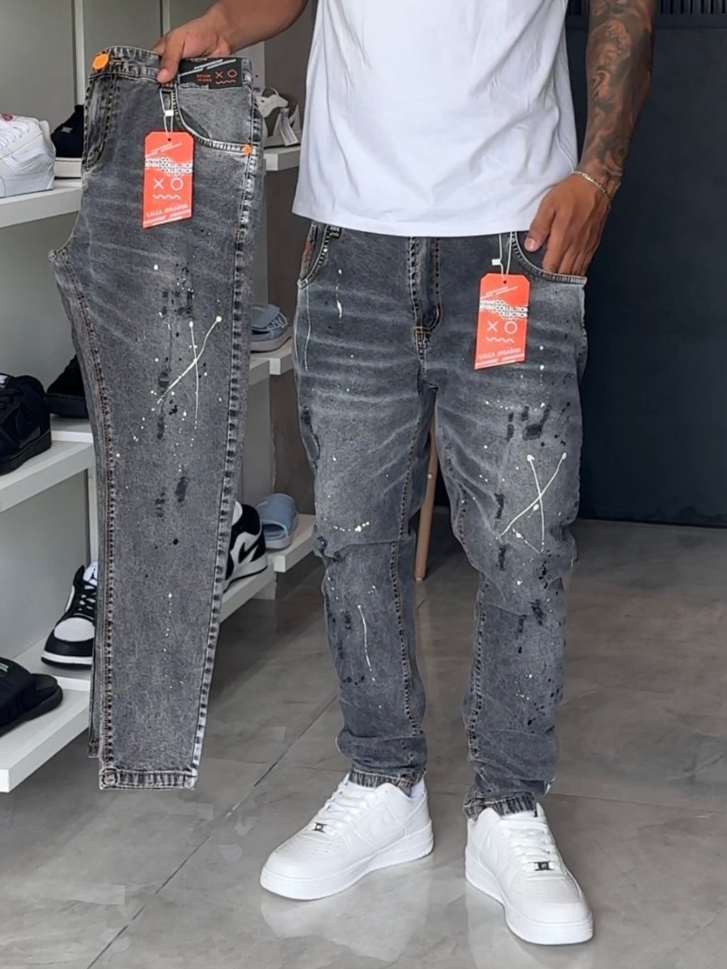 Calça Jogador Cinza Brow Jeans - 077
