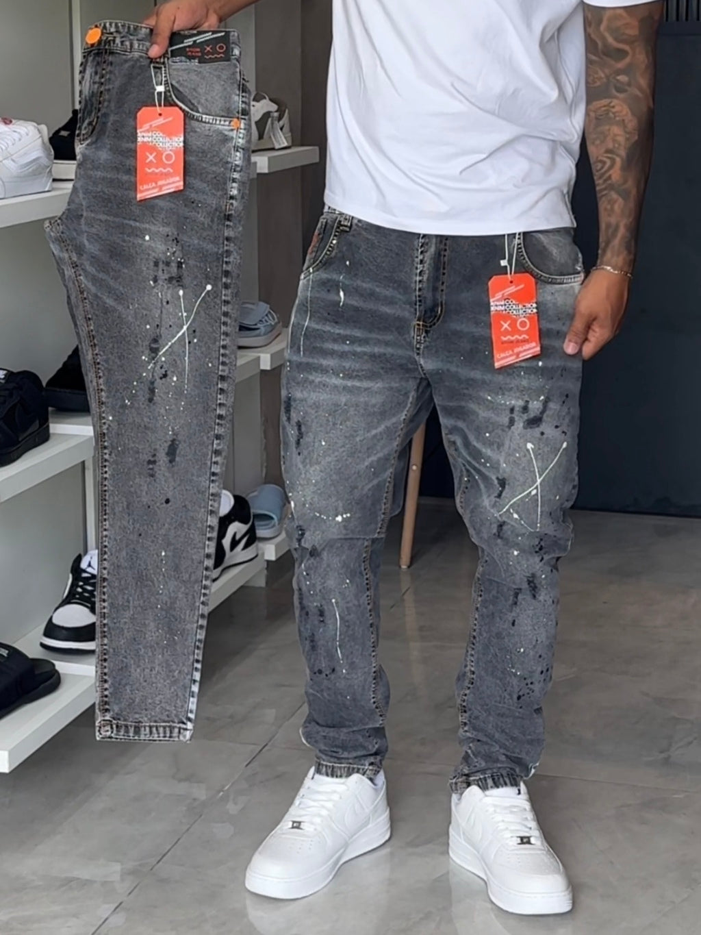 Calça Jogador Cinza Brow Jeans - 077