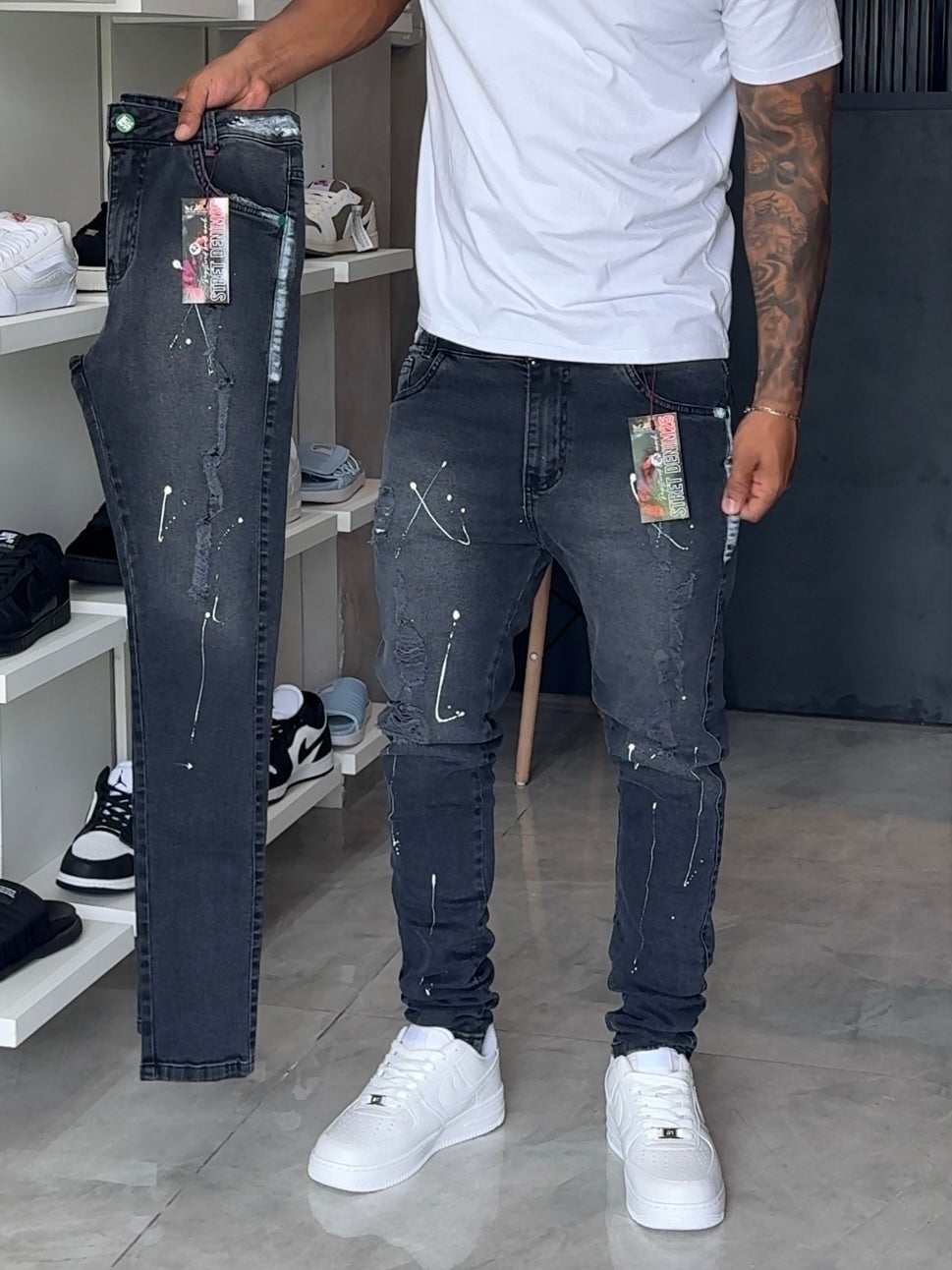 Calça Jogador Cinza Street Denim - 367
