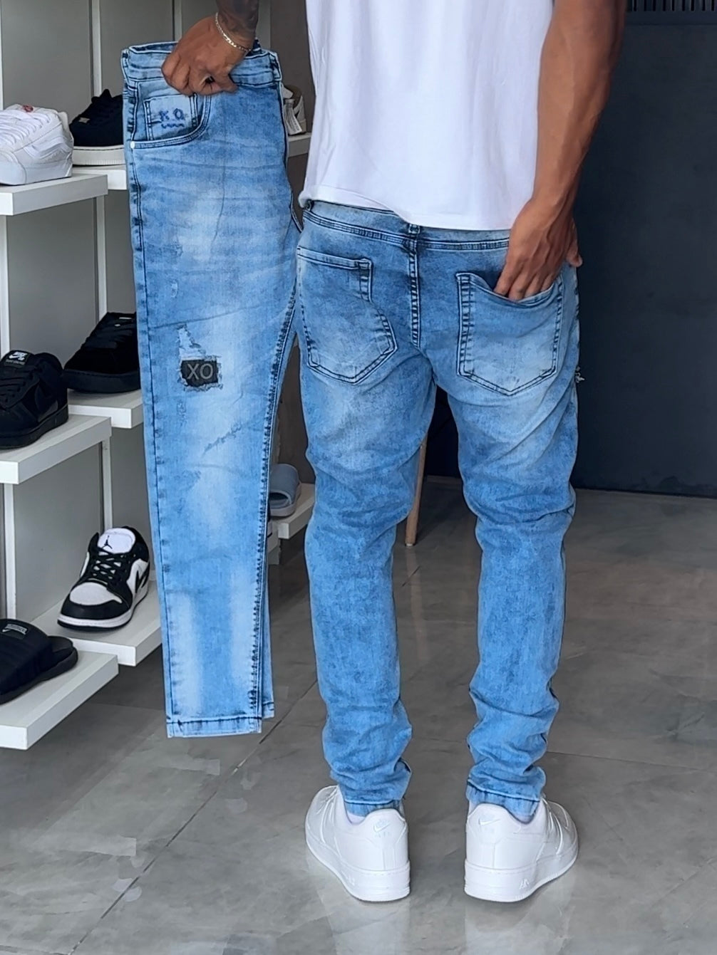 Calça Jogador Azul Brow Jeans - 047