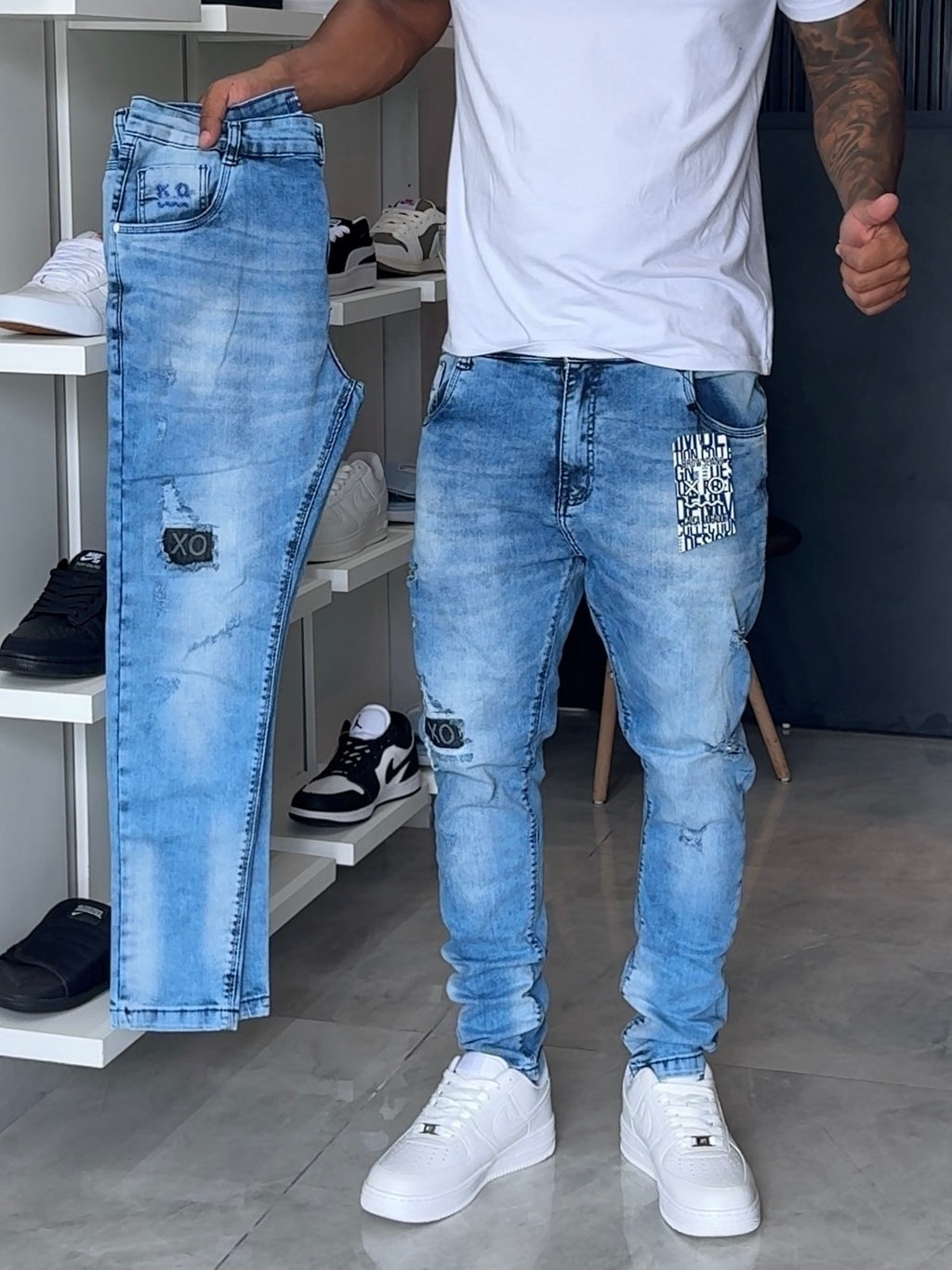 Calça Jogador Azul Brow Jeans - 047