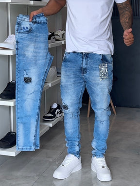 Calça Jogador Azul Brow Jeans - 047
