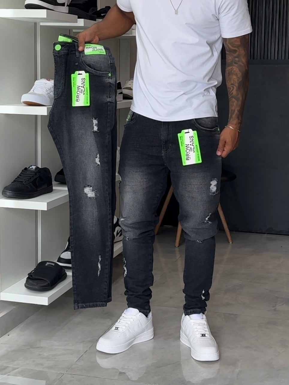 Calça Jogador Preta Brow Jeans - 243