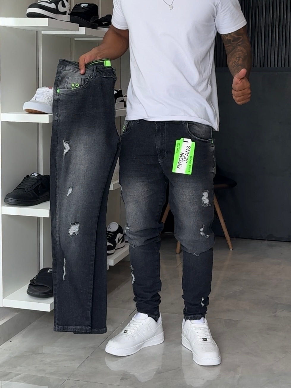 Calça Jogador Preta Brow Jeans - 243
